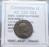 #p914# Roman bronze coin issued by Constantine II from 320-321 AD