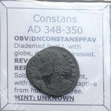 #q181# Rare Roman Bronze coin issued by Constans from 348-350 AD