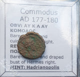 #p721# Roman provincial bronze coin of Commodus, 177-180 AD (Hadrianopolis)