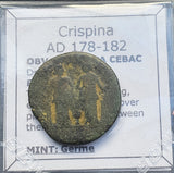 #p720# Roman provincial bronze coin issued by empress Crispina from 178-182 AD