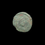 #p959# Roman bronze coin issued by Theodosius I from 384-388 AD (Rare)
