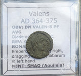 #q193# Roman Bronze coin issued by Valens from 364-375 AD