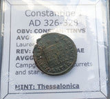 #p917# Roman Bronze coin issued by Constantine I from 326-328 AD