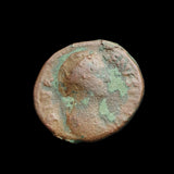 #q091# Roman bronze coin of Faustina I, minted between 141-161 AD