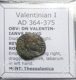 #p593# Roman Bronze coin issued by Valentinian I from 364-375 AD