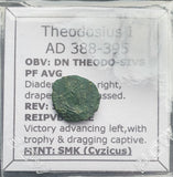 #p715# Roman Bronze coin issued by Theodosius I from 388-395 AD