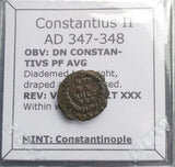 #q210# Roman Bronze coin issued by Constantius II from 347-348 AD