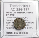 #q048# Roman Bronze coin issued by Theodosius I from 384-387 AD