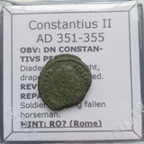 #p902# Roman Bronze coin issued by Constantius II from 351-355 AD