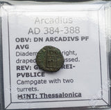 #o066# Roman Bronze coin issued by Arcadius from 384-388 AD