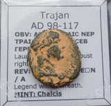 #q286# Roman provincial coin of Trajan from Chalcis, 98-117 AD