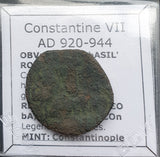 #g406# Rare Byzantine Follis coin of Constantine VII from 920-944 AD