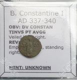 #q179# Roman barbarous issue bronze coin issued by Constantine I from 337-340 AD