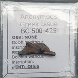 #p668# Greek Scythian 'dolphin' coin from Olbia, 500-425 BC