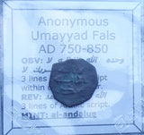 #q319# Anonymous Umayyad Fals copper coin from 750-850 AD
