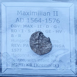 #p517# Hungarian silver denar coin of Maximilian II from 1564-1576 AD