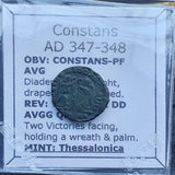 #p898# Roman Bronze coin issued by Constans from 347-348 AD