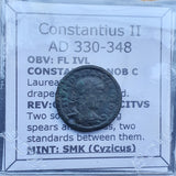 #p901# Roman Bronze coin issued by Constantius II from 330-348 AD