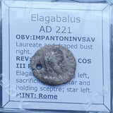 #o114# Roman silver denarius coin of Elagabalus from 221 AD