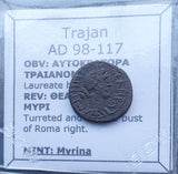 #q306# Roman provincial coin of Trajan from Myrina, 98-117 AD