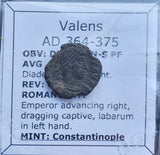 #i027# Roman Bronze coin issued by Valens from 364-375 AD