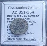 #f778# Roman bronze coin issued by Constantius Gallus from 351-354 AD