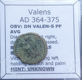 #p908# Roman Bronze coin issued by Valens from 364-375 AD