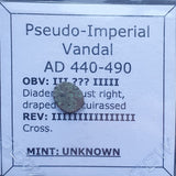 #e158# Pseudo-Imperial coin under Gaiseric or Huneric from 440-490 AD