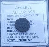 #i395# Roman Bronze coin issued by Arcadius from 392-395 AD