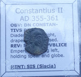 #p903# Roman Bronze coin issued by Constantius II from 355-361 AD