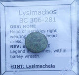 #L644# Greek bronze Macedonian coin of King Lysimachos from 306-300 BC