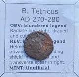 #p315# Roman barbarous issue coin of Tetricus from 270-280 AD