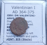 #j133# Roman Bronze coin issued by Valentinian I from 364-375 AD