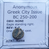 #L649# Anonymous Greek City Issue Bronze Coin of Kyme 250-200 BC