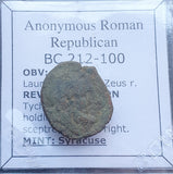 #N841# Anonymous Roman Republican issue bronze coin of Syracuse 212-100 BC