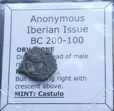 #o750# Anonymous Iberian Greek City Issue Bronze Coin of Castulo from 200-100 BC