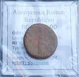 #o356# Anonymous Roman Republican issue bronze coin of Syracuse 212-100 BC