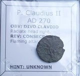 #N366# Roman posthumous Antoninianus coin of Claudius II from 270 AD