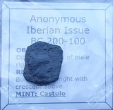 #N598# Anonymous Iberian Greek City Issue Bronze Coin of Castulo from 200-100 BC