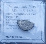 #o526# Roman silver denarius of Antoninus Pius from 145-147 AD