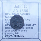 #L159# Polish copper solidus coin of coin of John II from 1666 AD