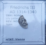 #L404# Bohemian silver 1 Pfennig coin of Fredrick I from 1306-1330 AD