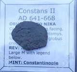 #h265# Byzantine Follis coin of Constans II from 641-668 AD (Constantinople)