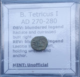 #p718# Roman barbarous issue coin of Tetricus from 270-280 AD
