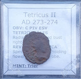 #o525# Roman bronze coin of Tetricus II from 273-274 AD