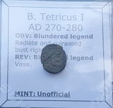 #o587# Roman barbarous issue coin of Tetricus I from 270-280 AD