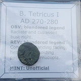 #p389# Roman barbarous issue coin of Tetricus from 270-280 AD