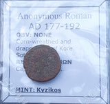 #o596# Anonymous Roman Provincial issue bronze coin from Kyzikos, 177-192 AD