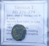 #o606# Roman Antoninianus coin of Tetricus I from 271-274 AD