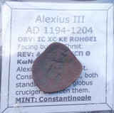#L240# Byzantine Trachy coin of Alexius III from 1194-1204 AD (Constantinople)